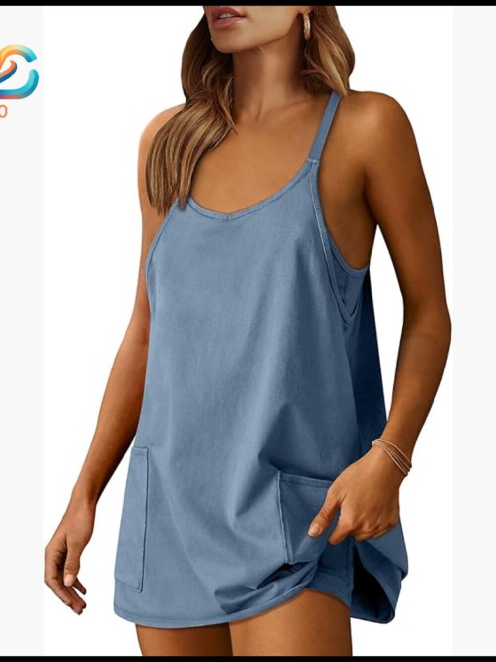 Athletic Mini Dress Built-in Shorts Active Sports Romper Summer Workout